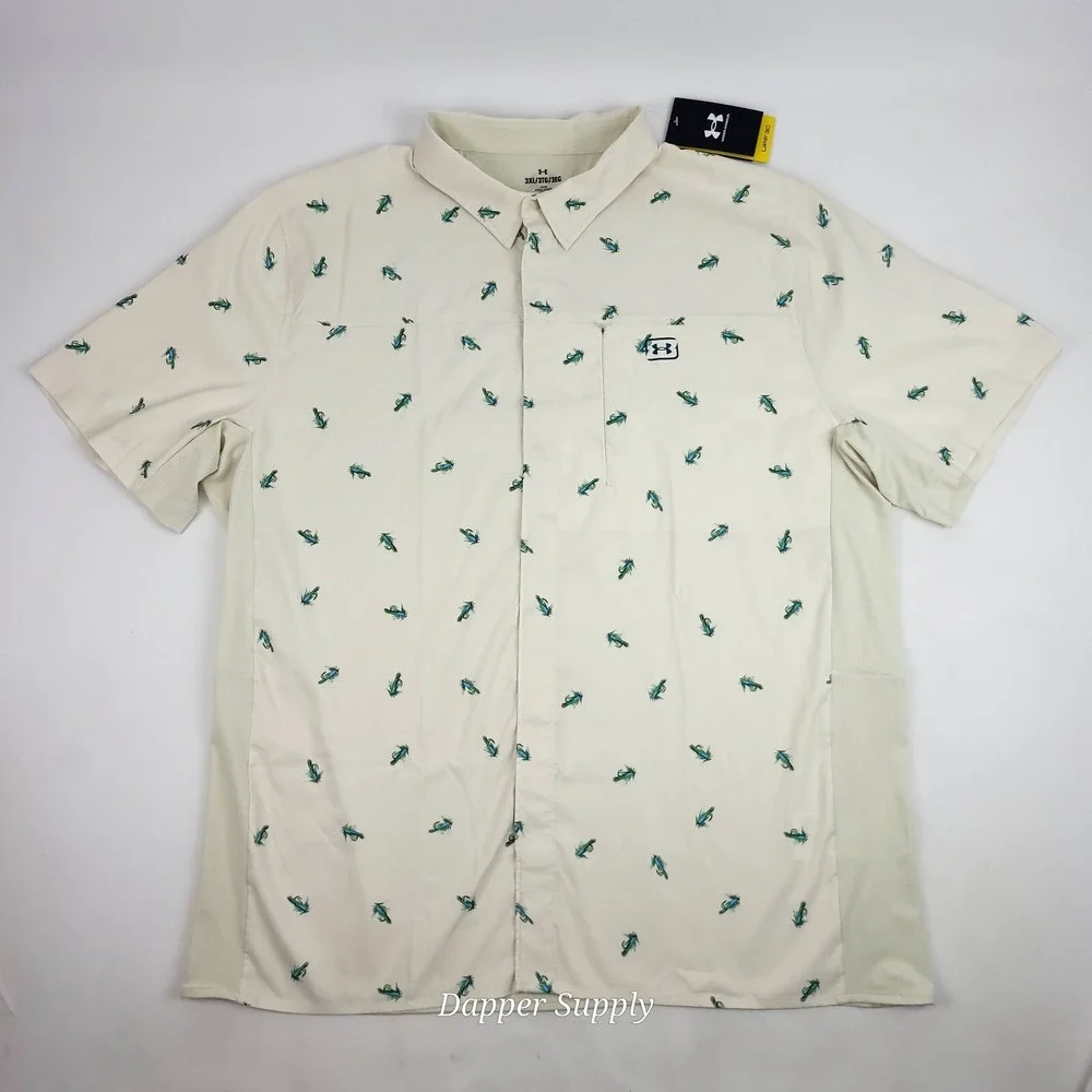 Under Armour Men's Dockside SS Tan 3XL UPF 30 Fishing Lures‎ Boat New